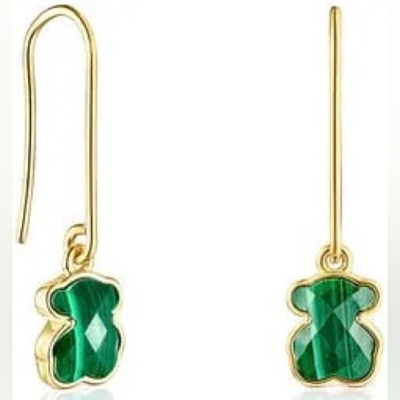 Tous Silver Iced Loops Long Bear Dangle Earrings - Picture 10 of 16